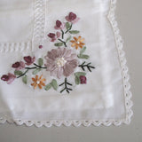 Victoriana White Applique Embroidered Cushion Cover 45 x 45 cm - Side View