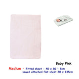 Cozy Baby Pink Bassinet Sheet Set with Integrated Flat Sheet - Front View