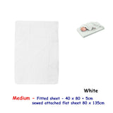 Dual-Function Bassinet Fitted Sheet with Attached Flat Sheet in White - Front View