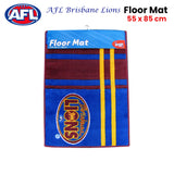 AFL Brisbane Lions Rubber Backed Floor Mat 55 x 85 cm - Front View
