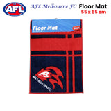 Melbourne Football Club Official AFL Rubber Backed Mat 55 x 85 cm - Front View