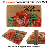 Extra Thick Flower Premium Coir Door Mat - Front View