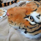 Faux Animal Floor Rug with Realistic Head Wild Tiger - Side View