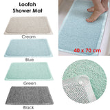 Loofah Shower Mat Black - Front View