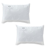 Mediflow Twin Pack Adjustable Floating Comfort Down Alternative Waterbase Pillows - Side View