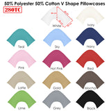280TC Polyester Cotton V Shape Pillowcase Ivory - Front View