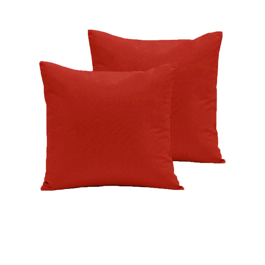Pair of 280TC Polyester Cotton European Pillowcases Red