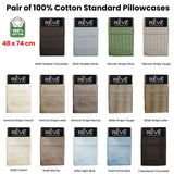 Pair of Reve 100% Cotton Standard Pillowcases 48 x 74 cm Solid Cream - Front View