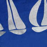 Sail Boats Cotton Embroidered European Pillowcase 65 x 65 cm - Side View