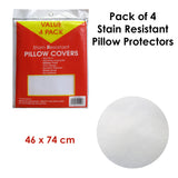 Pack of 4 Stain Resistant Pillow Protectors - Front View