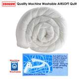 350gsm Quality Airsoft Quilt Queen - Front View