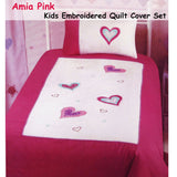 Adorable Hearts Embroidered Quilt Cover Set for Kids