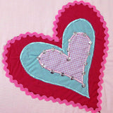 Adorable Hearts Embroidered Quilt Cover Set for Kids - Side View
