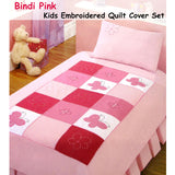 Bindi Butterfly Embroidered Quilt Cover Set Single - Front View