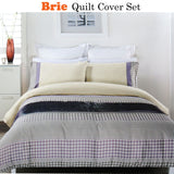 Brie Lilac Grey Quilt Cover Set KING - Front View