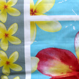 Floating Frangipani Quilt Cover Set Aqua Single - Front View
