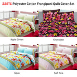 Floating Frangipani Quilt Cover Set Soft Pink Single - Side View