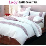 Lucy Pink Quilt Cover Set Queen - Front View