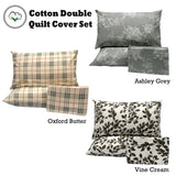 Pure Cotton Oxford Quilt Cover Set Double - Side View