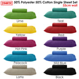 280TC 50% Polyester 50% Cotton Sheet Set Single Peacock - Front View