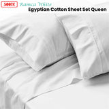 500TC Ramca White Egyptian Cotton Sheet Set Queen - Front View