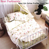 Bear Fashionista Baby 100% Cotton Printed Sheet Set Cot Size - Front View