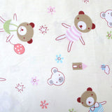 Bear Fashionista Baby 100% Cotton Printed Sheet Set Cot Size - Side View