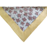 Gold Poinsettia Sheer Organza Glitter Table Cloth 150 x 260 cm