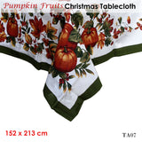 Pumpkin Fruits Christmas Tablecloth 152 x 213 cm - Front View