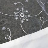 White Sequined Organza Glitter Table Cloth Topper 90 x 90 cm - Top-Down View