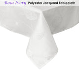 Jacquard Tablecloth Rosa Ivory 150 x 210 cm - Front View