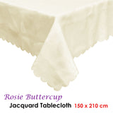 Rosie Buttercup Luxury Jacquard Tablecloth 150 x 210 cm - Front View