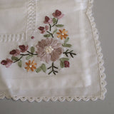 Victoriana Cream Applique Embroidered Table Topper 85 x 85 cm - Side View