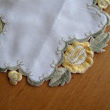 Set of 2 Embroidered Doilies Floral 11 - Front View