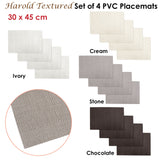 Choice Set of 4 PVC Table Placemats Harold Ivory - Front View
