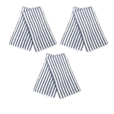Set of 6 Microfibre Striped Tea Towels Charcoal