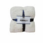 Soft Woollen Feel Throw Rug/Blanket Cream