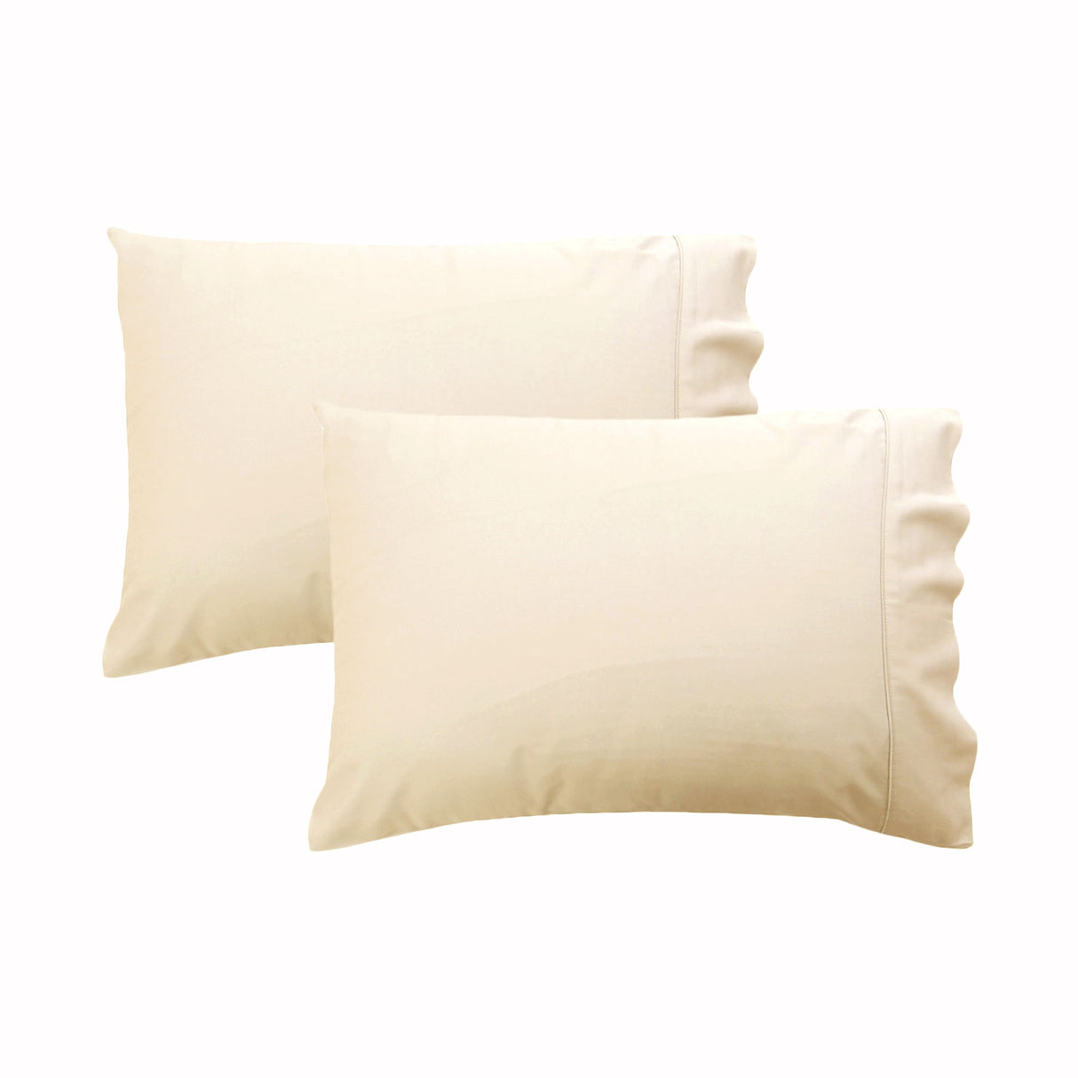 Elegant Ecru 280TC Luxury Percale Standard Pillowcases Set of 2