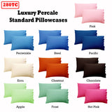 Elegant Ecru 280TC Luxury Percale Standard Pillowcases Set of 2