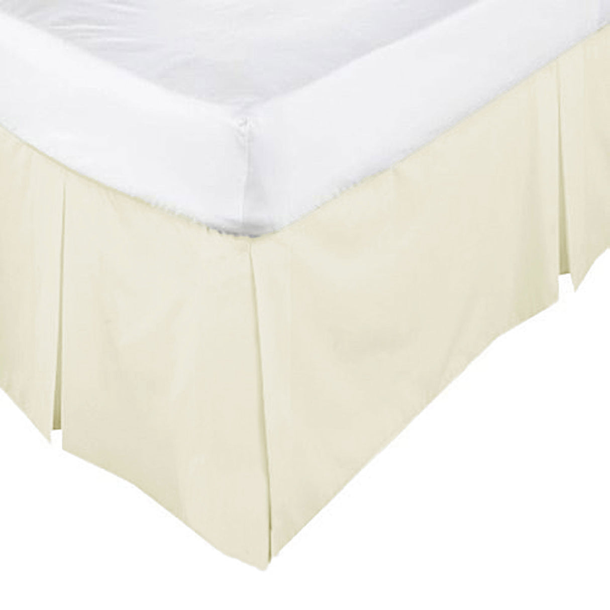 Ecru Box Pleated Valance for King Single Beds