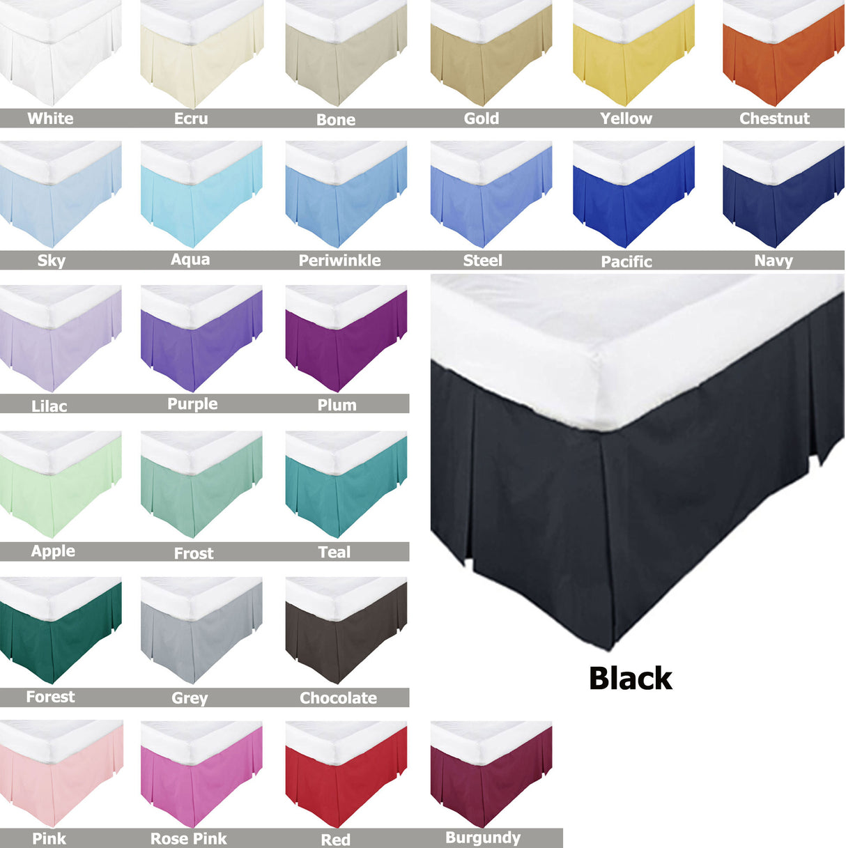 Ecru Box Pleated Valance for King Single Beds
