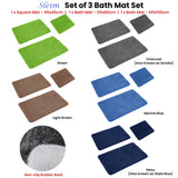 Sleim Set of 3 Bath Mat Set Green - Front View