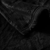 1000GSM Luxury Quality 2 Ply Mink Blanket Black 200 x 240 cm - Side View