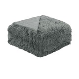 Hotel Living Soft Shaggy Long Hair Blanket Queen Grey