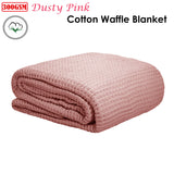 Cotton Waffle Blanket Dusty Pink Single - Front View