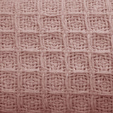 Cotton Waffle Blanket Dusty Pink Single - Side View