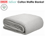 Cotton Waffle Blanket Silver Queen - Front View