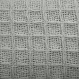 Cotton Waffle Blanket Silver Single - Side View