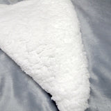 3 Piece Luxurious Micro Mink and Sherpa Comforter Set for Queen Bed in Sky - Side View