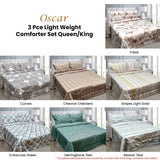 Oscar Stripes Lightweight Microfiber Comforter Set for Queen/King Beds - 3 Pieces by Hotel Living - Side View